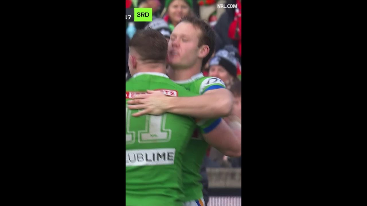 Ethan Strange Tries in Canberra Raiders vs South Sydney Rabbitohs