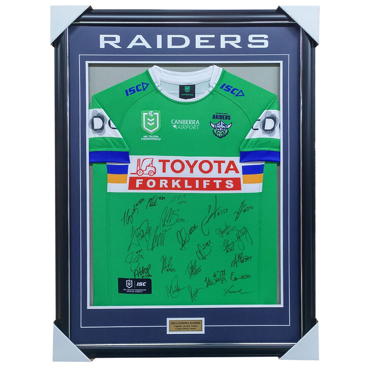 Canberra Raiders Football Club 2025 NRL Official Team Signed Guernsey Framed