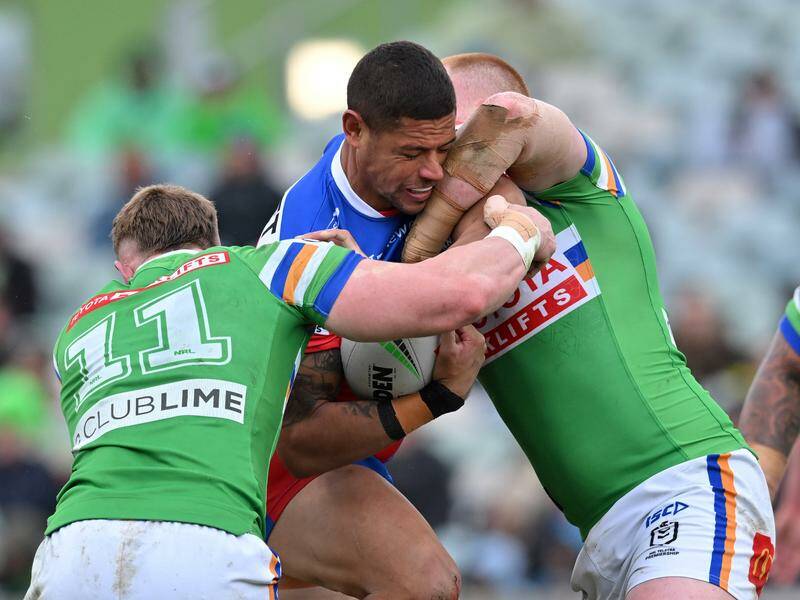 Veteran Dane Gagai earned high praise from Ricky Stuart after Canberra thrashed Newcastle. Photo: Mick Tsikas/AAP PHOTOS