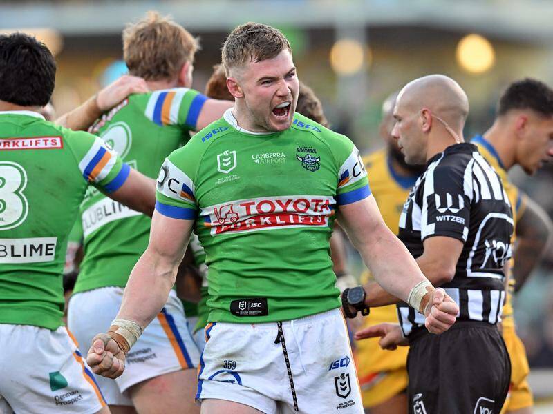 The razzle-dazzle Raiders have surged home to beat Parramatta for their eighth win in a row. Photo: Mick Tsikas/AAP PHOTOS