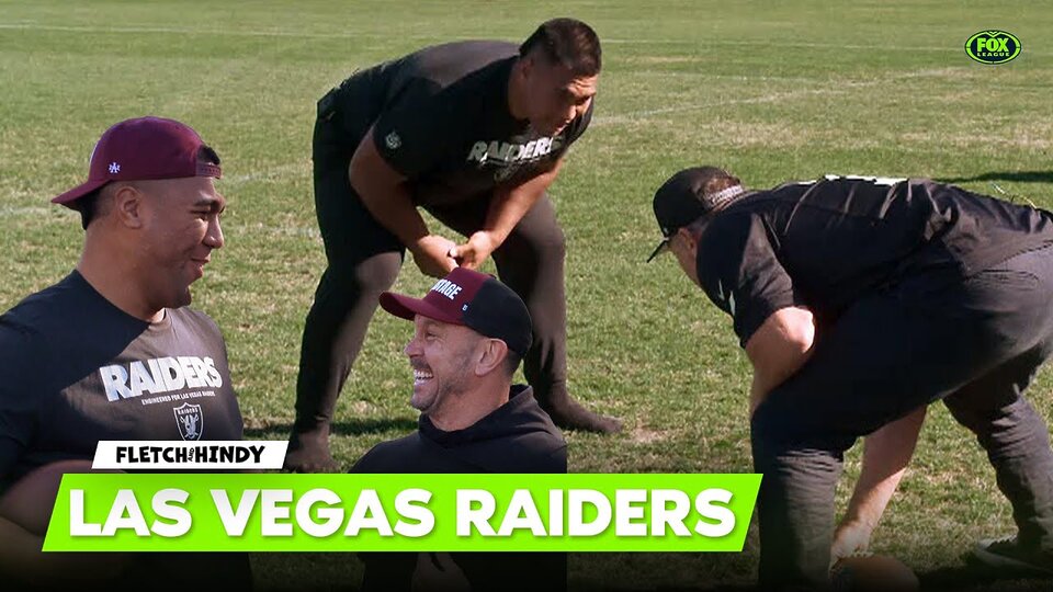 NRL vs NFL 🥊 Fletch & Matty take on Raiders stars in 'the ultimate combine' 🏈🏉 | Fletch & Hindy