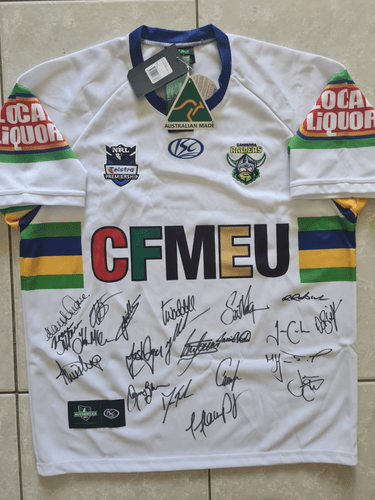 2010 Canberra Raiders NRL Away Signed Rugby League Jersey Brand New