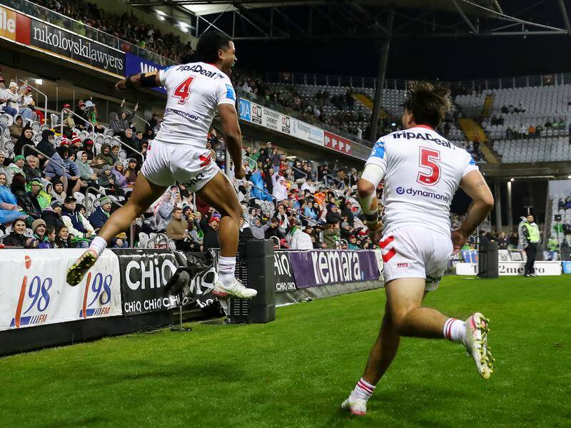 The Dragons have ended Canberra's winning run at nine with a hard-fought victory in Wollongong. Photo: HANDOUT/NRL PHOTOS
