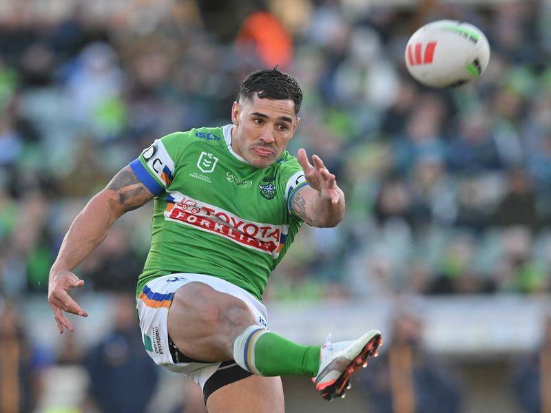Jamal Fogarty will try to plot Manly's downfall on Friday before joining them next season. Photo: Mick Tsikas/AAP PHOTOS