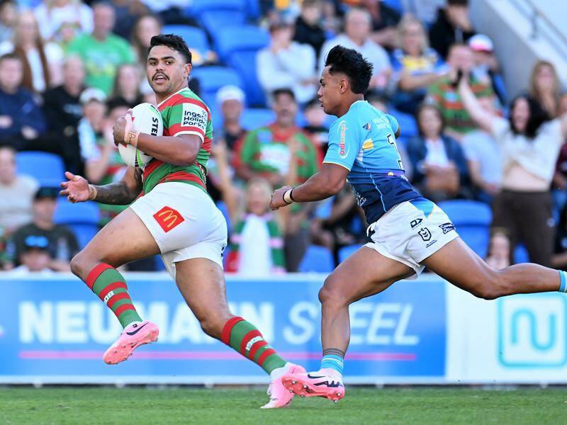 South Sydney welcome back Latrell Mitchell (left) for the away clash with Gold Coast. Photo: Dave Hunt/AAP PHOTOS