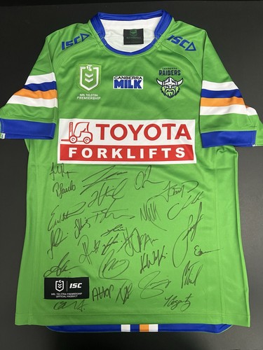NRL Official Canberra Raiders 2024 Squad Hand Signed ISC Jersey COA