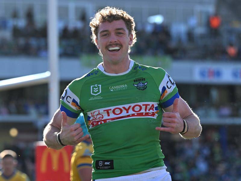 Jed Stuart is comfortable with the prospect his coach, and dad, may drop him for a returning Raider. Photo: Mick Tsikas/AAP PHOTOS