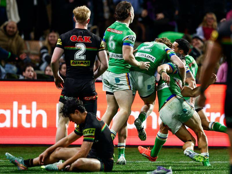 The league-leading Raiders have left it late to level and then overrun Penrith in a Mudgee thriller. Photo: PR IMAGE PHOTO