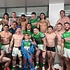 Reuben Jones in the shed with the Raiders after the Miracle of Mudgee. Picture supplied