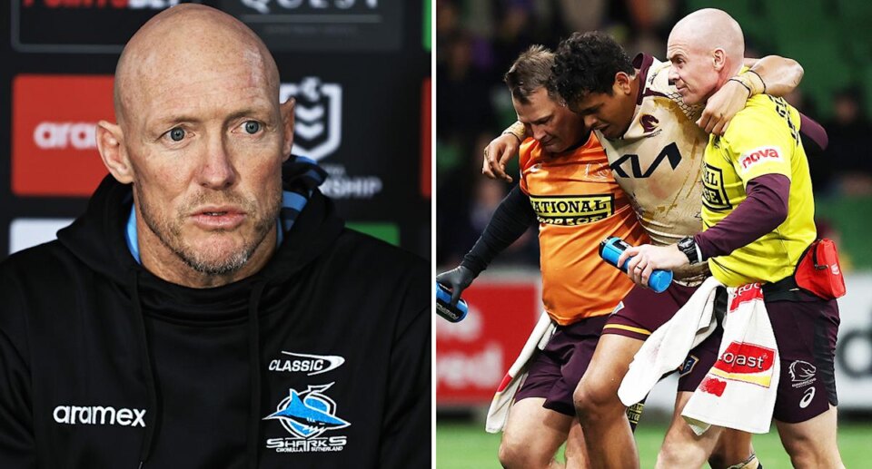 Sharks coach hits back at uproar over 'soft' NRL draw as Broncos carnage rocks finals race
