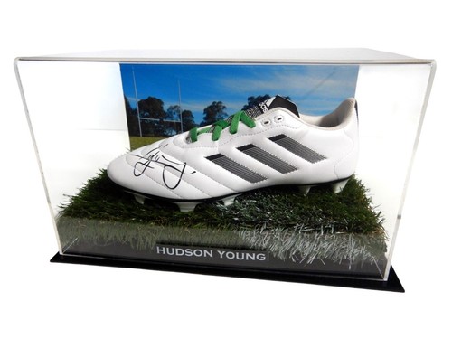 Signed Hudson Young NRL Adidas Football Boot - Proof COA - Canberra Raiders