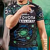 Joe Tapine is passionate about Indigenous Round and the chance to honour wife Kirsten and daughter Ilua, whose name is written on his wrist tape.
