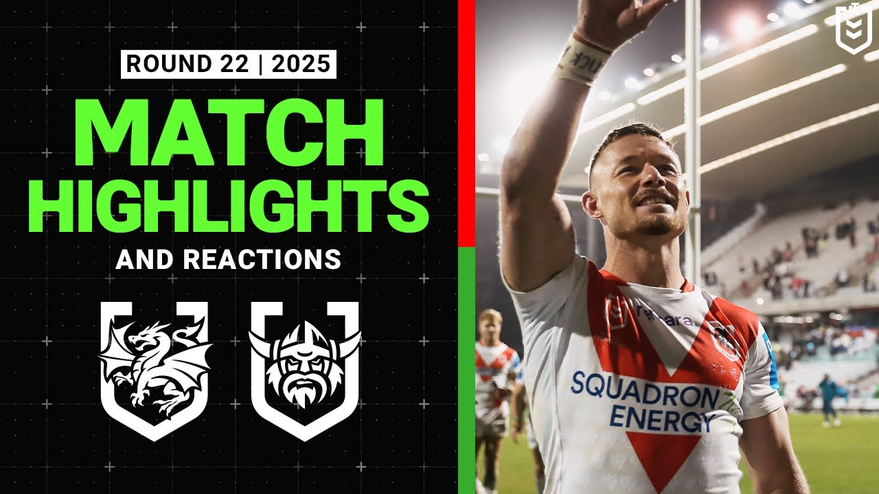 2025 NRL Match Reactions and Highlights | Dragons v Raiders | Round 22