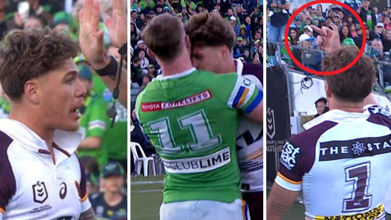 ‘Leading with head’: Walsh’s wild fan act after brain-snap as baiting Raider causes double sin bin