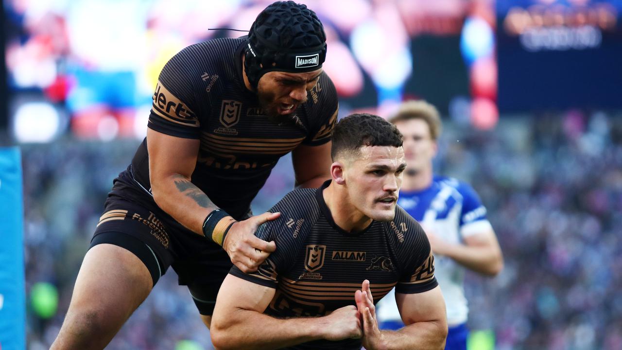 Panthers one win from NRL grand final after Cleary leads demolition of Bulldogs