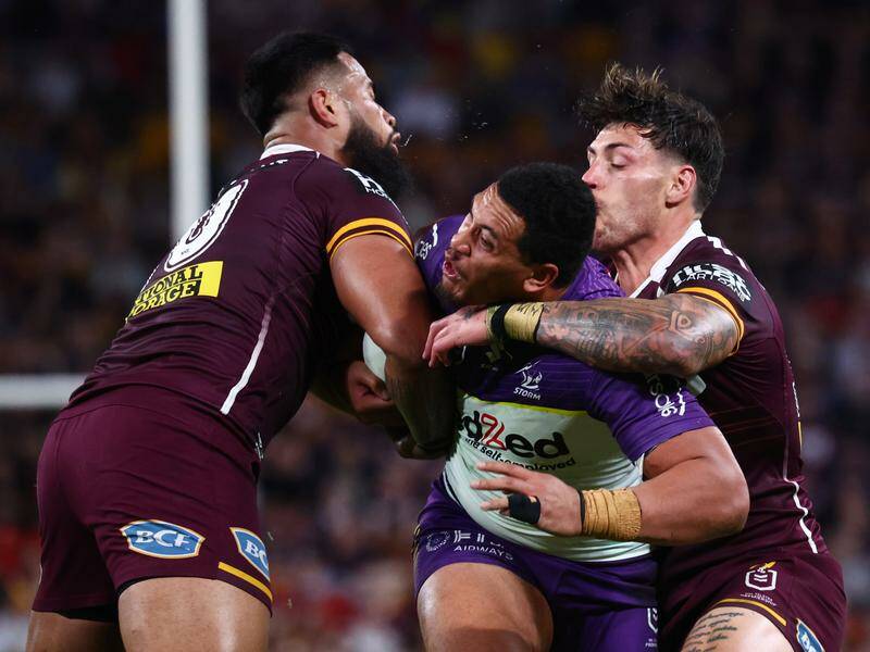 Brisbane's recent defensive purpose is being tipped to get them over the line against the Raiders. Photo: AAP PHOTOS