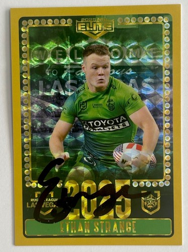 CANBERRA RAIDERS ETHAN STRANGE SIGNED 2025 ELITE LAS VEGAS TRADING CARD