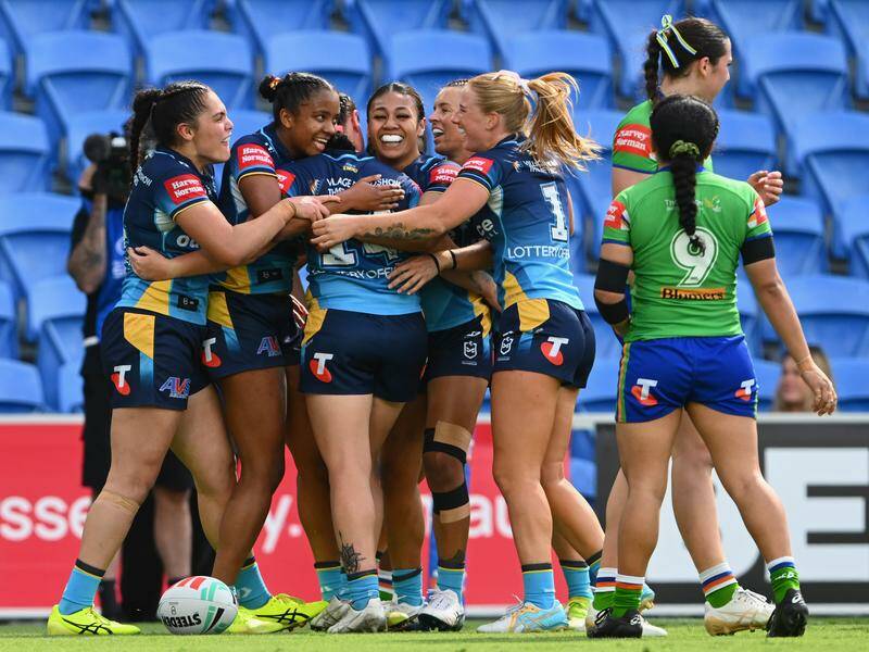 The Titans have fought back for a thrilling one-point win over the Raiders. Photo: PR IMAGE PHOTO