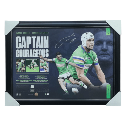 Jarrod Croker Signed Canberra Raiders Official NRL Print Framed