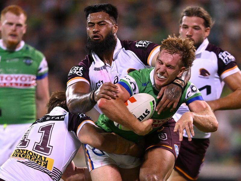 Zac Hosking will line up for Canberra against his old team Brisbane in Sunday's qualifying final. Photo: Lukas Coch/AAP PHOTOS