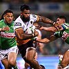 Brisbane prop Payne Haas shares a similar Samoan ethos to Canberra's Josh Papalii (left). Photo: Lukas Coch/AAP PHOTOS