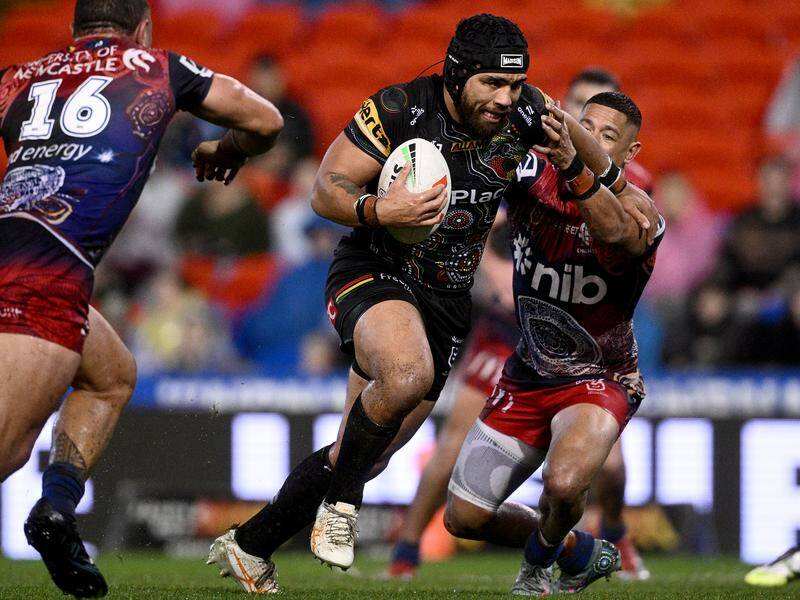 Isaiah Papali'i is running into top form for the Panthers ahead of the NRL finals. Photo: Dan Himbrechts/AAP PHOTOS