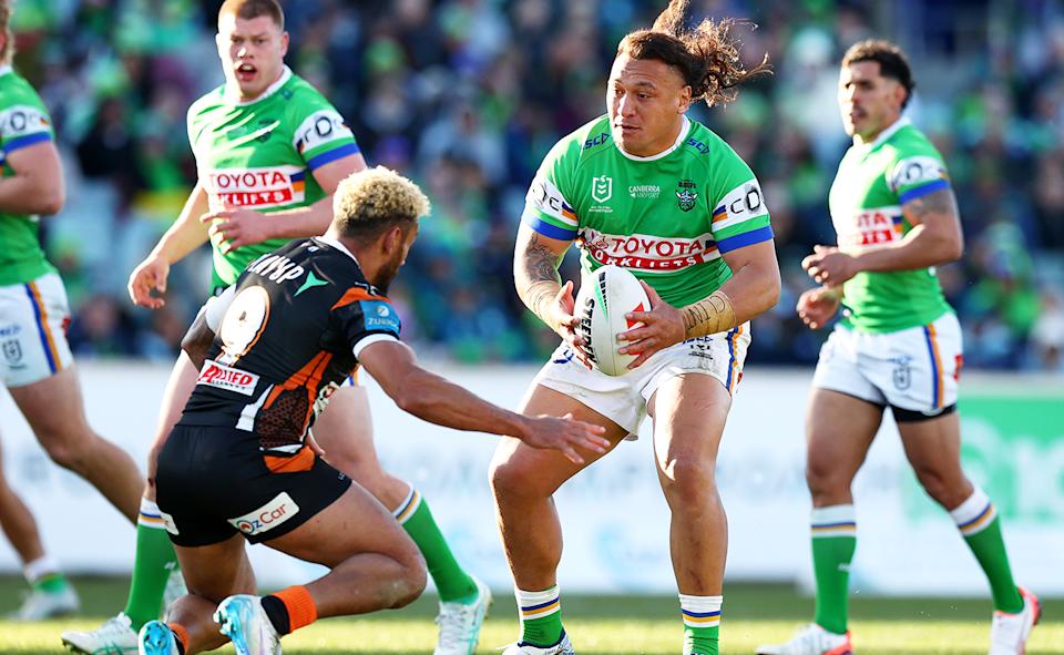 Josh Papalii in action for the Canberra Raiders.