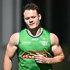 Canberra's Ethan Strange is out of Saturday's NRL semi-final against Cronulla at GIO Stadium. Photo: Lukas Coch/AAP PHOTOS