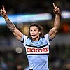 Nicho Hynes will hope Cronulla have earnt respect after despatching the Roosters and the Raiders. Photo: Dan Himbrechts/AAP PHOTOS