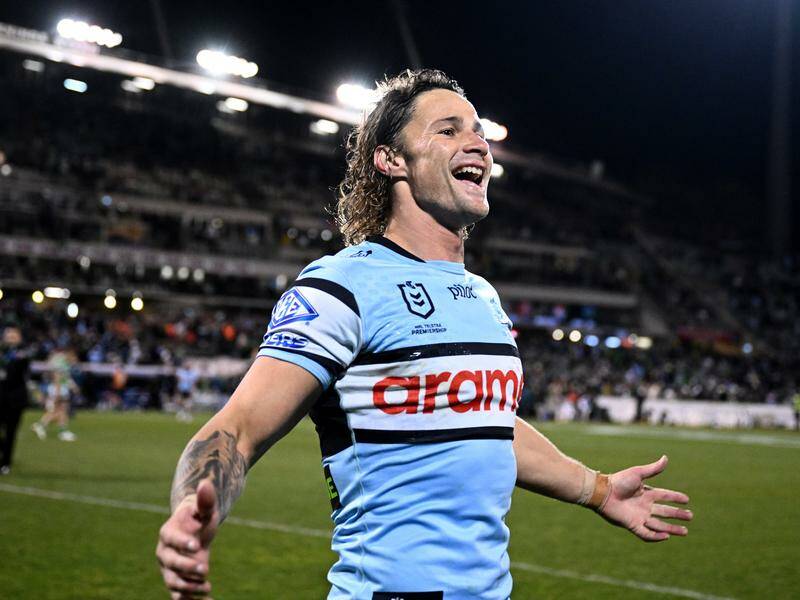 Nicho Hynes has been praised after Cronulla's win in the NRL semi-final against the Raiders. Photo: Dan Himbrechts/AAP PHOTOS