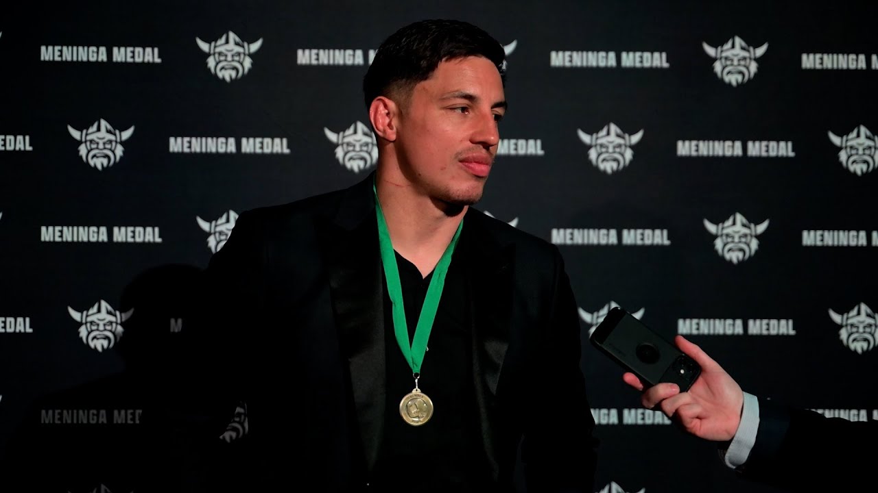 Tapine on receiving his fourth straight Meninga Medal