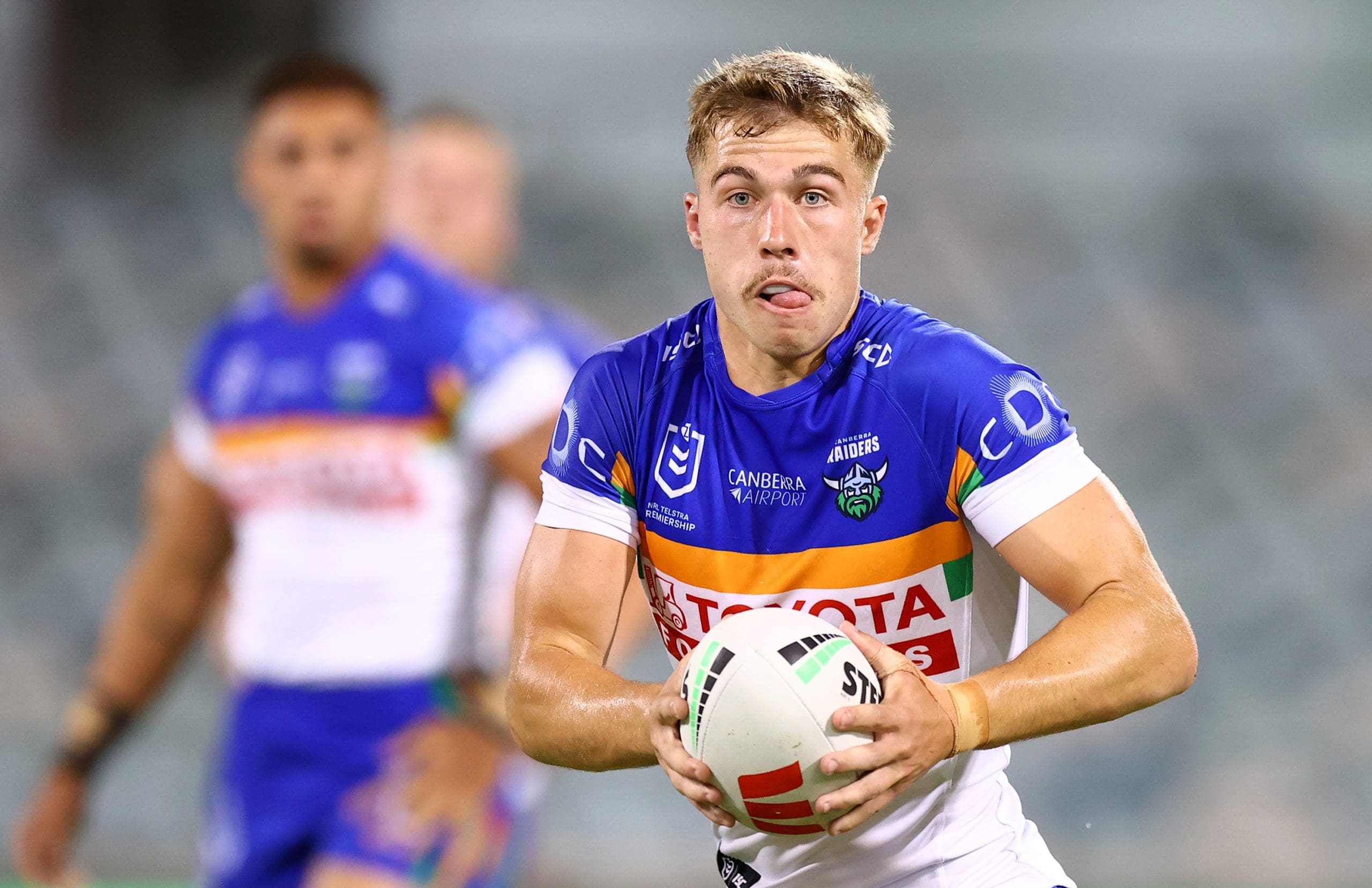 Passing the torch: Fogarty endorses Ethan Sanders as Canberra's next halfback