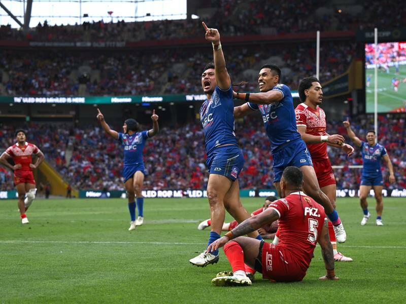 Samoa and Tonga will reprise their rivalry in Sydney at next year's Rugby League World Cup. Photo: Dave Hunt/AAP PHOTOS