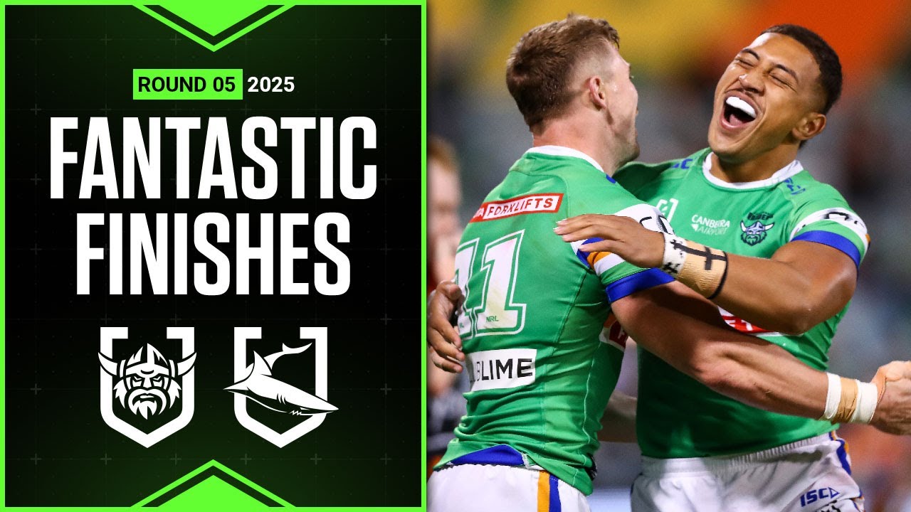 NRL Best finishes of 2025: Raiders v Sharks - Round 5 | Match Highlights