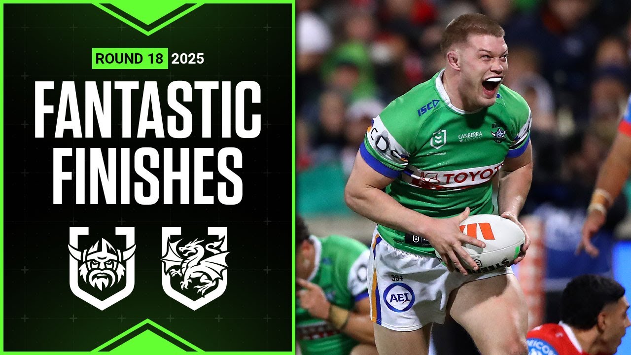 NRL Highlights | NRL Best finishes of 2025: Raiders v Dragons - Round 18 | Season Highlights
