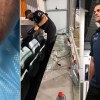 Bulldogs coach Cameron Ciraldo required stitches after shattered glass rained down in coaches box