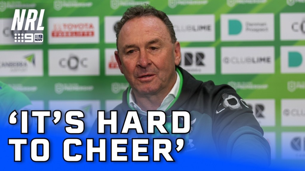 Ricky Stuart holds it together until the try is confirmed: NRL Presser | NRL on Nine