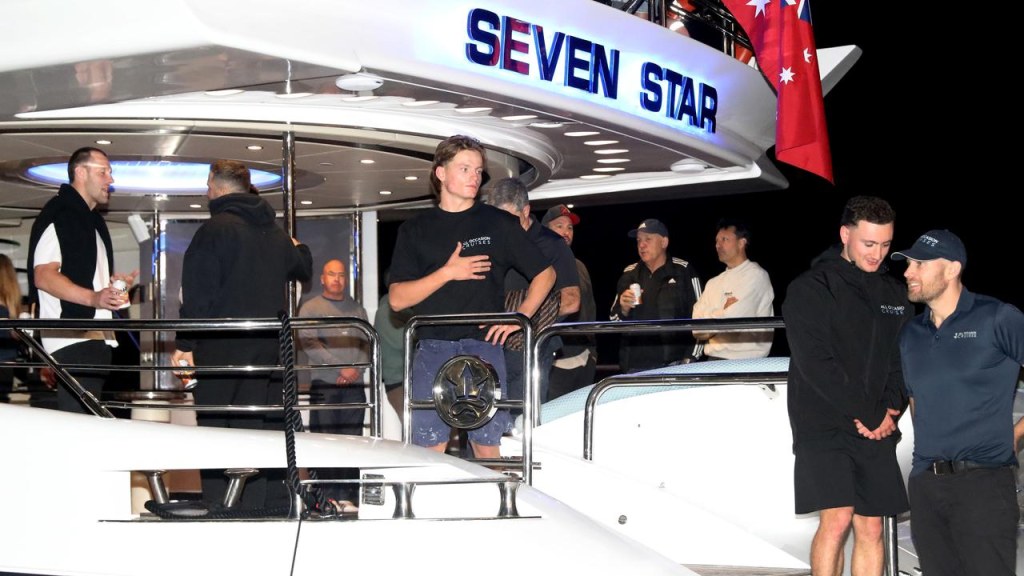 Blues stars spotted cruising around Sydney Harbour on luxurious superyacht