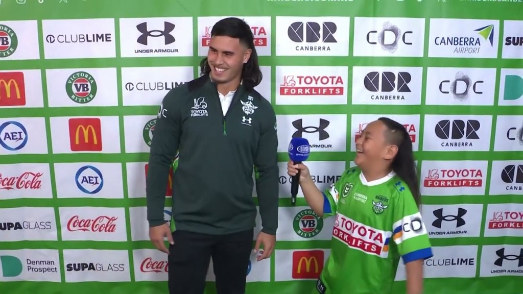 Noa is a natural 🎤 #WeAreRaiders #NRL