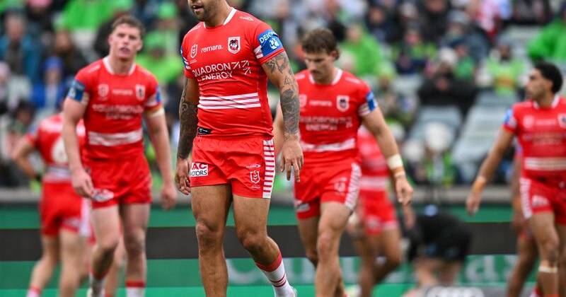 The Dragons reflect on their loss to the Raiders, which featured some contentious decisions. Photo: Lukas Coch/AAP PHOTOS