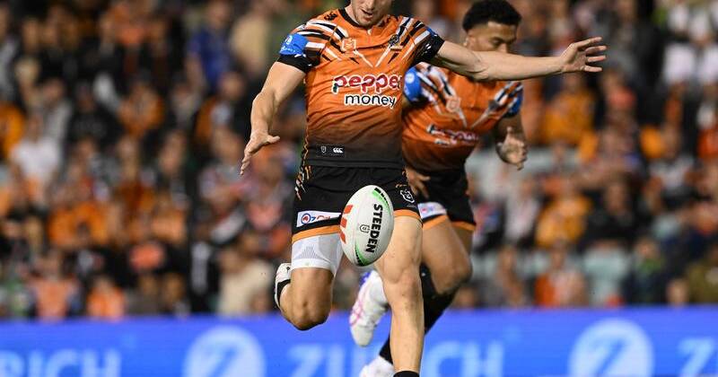 Adam Doueihi will miss Wests Tigers' must-win clash against Canberra on Saturday. Photo: Dean Lewins/AAP PHOTOS