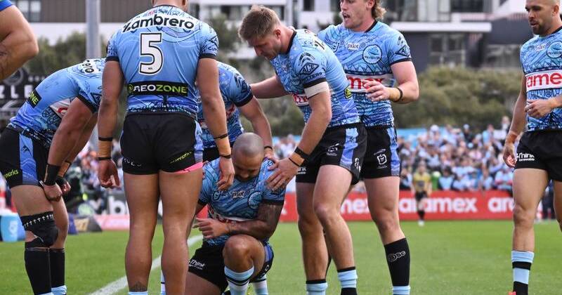 Cronulla's loss to Canberra was further soured by an injury to playmaker Braydon Trindall. Photo: Dean Lewins/AAP PHOTOS