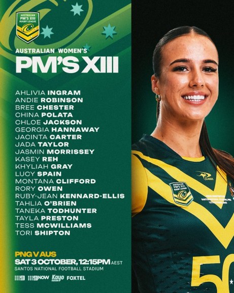 Owen Pattie named in Australian Prime Minister’s XIII squad